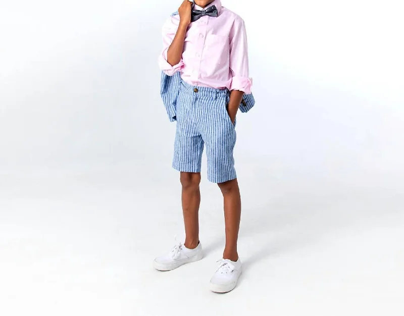 Men's Durable Work ShortsTrouser Short In Cabana Stripe