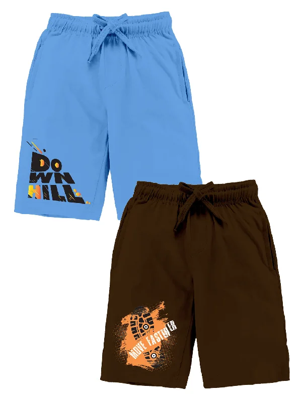 Men's Active Short Pants with PocketsBoys Printed Knit Shorts Pack of 2