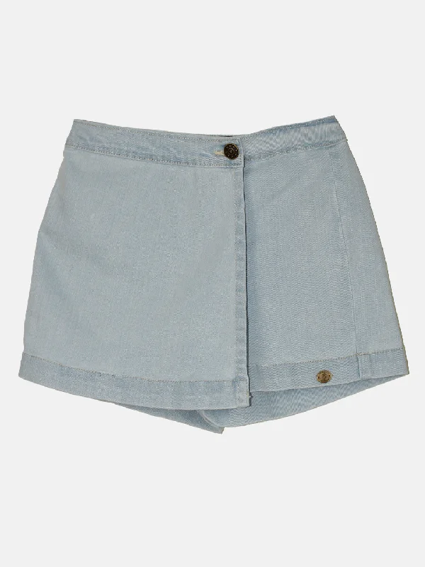Stylish Men's Patterned and Solid ShortsGirls Denim Over Lap Shorts With Applique