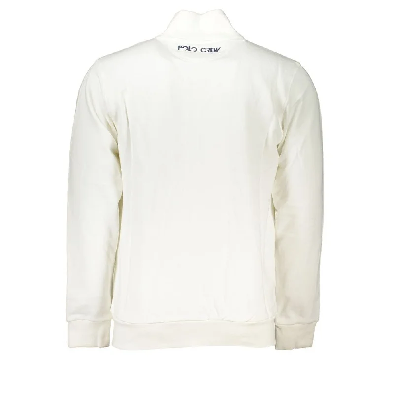 Men's Sweaters with Intarsia DesignsLa Martina Elegant White Fleece Sweatshirt - Regular Men's Fit Men's Sweaters with Intarsia DesignsLa Martina Elegant White Fleece Sweatshirt - Regular Men's Fit
