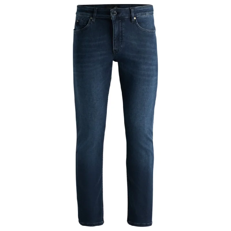 Slim-Fit Men's JeansSlim-fit jeans in blue knitted stretch denim