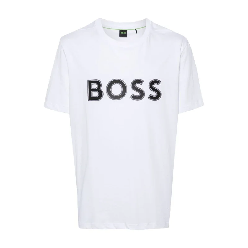 Solid-Colored Men's ShirtsHugo Boss Men's Tee 1 Logo Short Sleeve Crew Neck T-Shirt, White Solid-Colored Men's ShirtsHugo Boss Men's Tee 1 Logo Short Sleeve Crew Neck T-Shirt, White