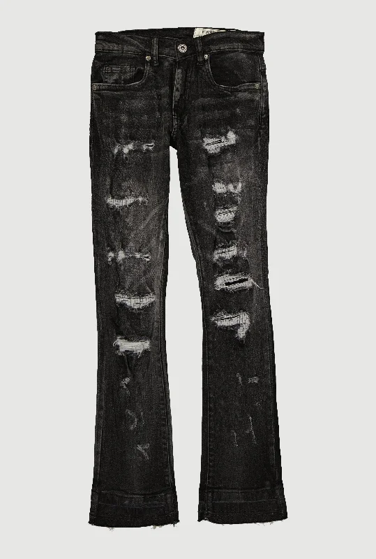 Light Blue Denim Men's JeansBoys Mineral Wash Sinners X Saints Patch and Repair Jeans Light Blue Denim Men's JeansBoys Mineral Wash Sinners X Saints Patch and Repair Jeans