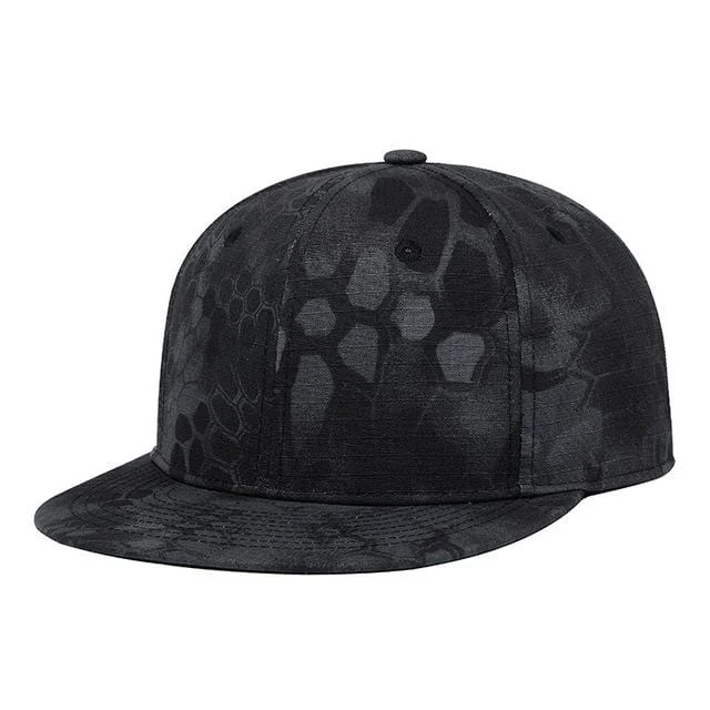 Sun-Protective Beach HatsMen's Hip Hop Geometric Printed Black Cap