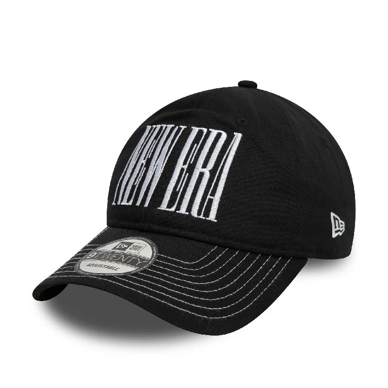 Vibrant Baseball HatsNew Era Wordmark Black 9TWENTY Adjustable Cap
