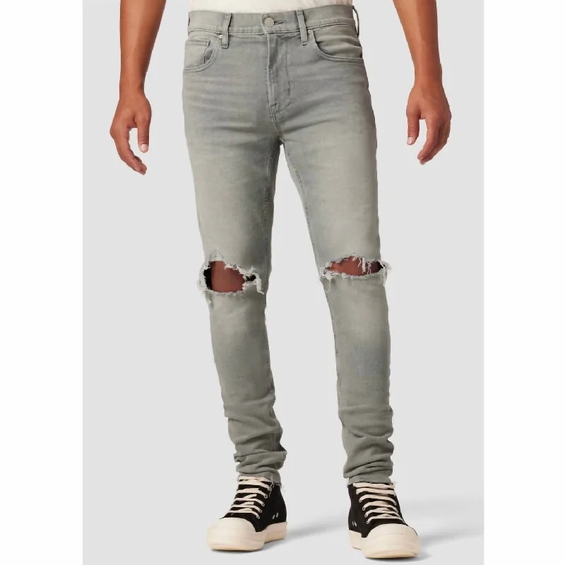 Leather Patch Men's JeansZack Skinny Jeans In Dark Concrete