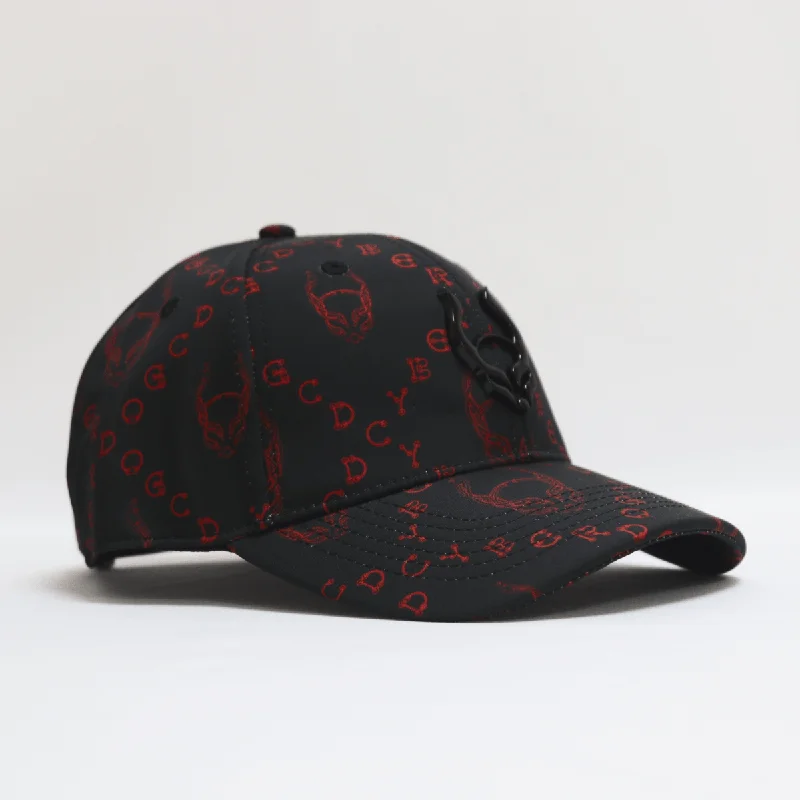 Bright Straw HatsCABLE LOGO CAP BLACK / RED
