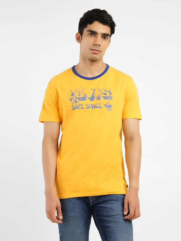 Men's Shirts with Pleated HemlinesMen's Graphic Crew Neck T-shirt