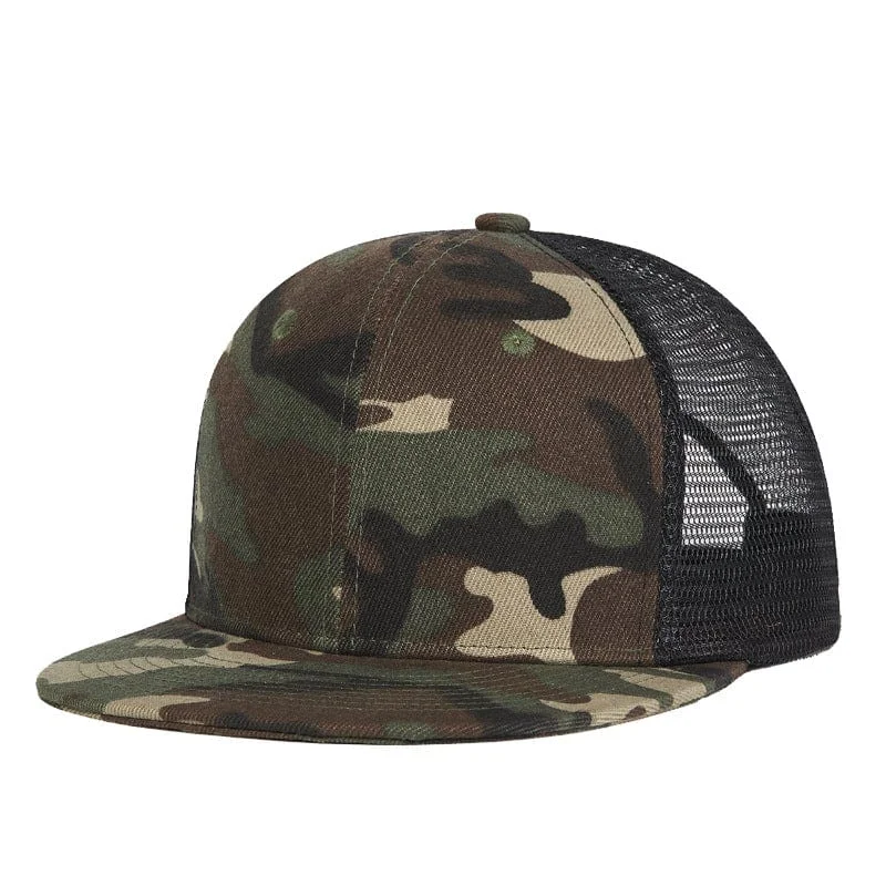 Warm Woolen HatsMen's Street Fashion Camouflaged Printed Mesh Cap