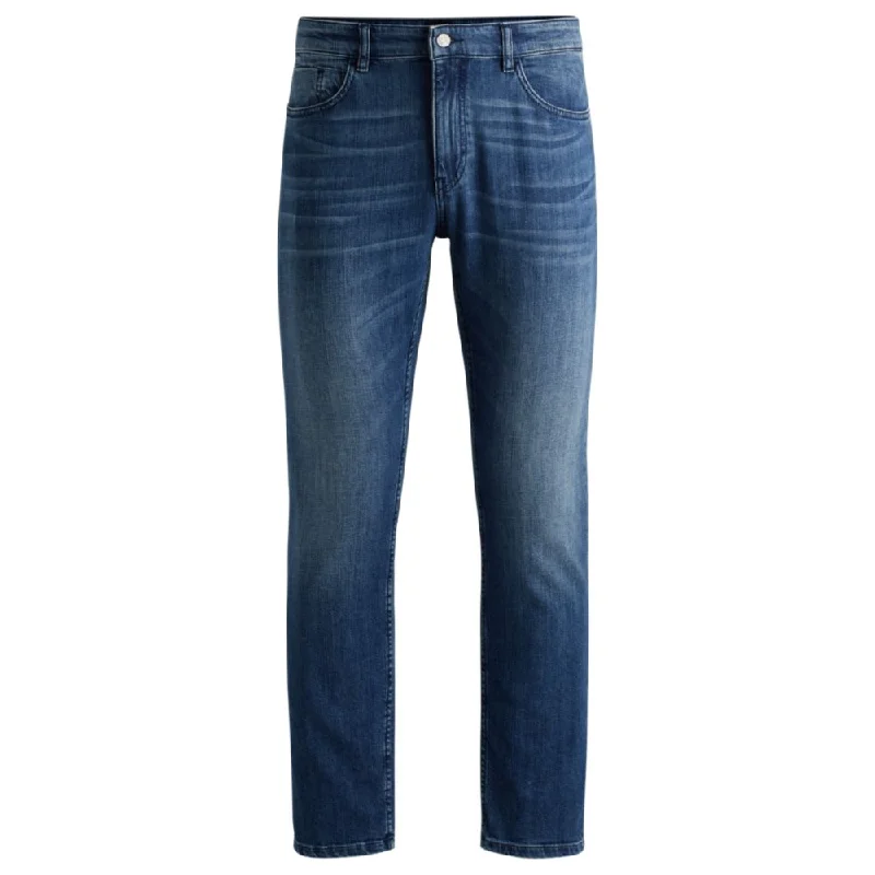 New Arrival Men's JeansSlim-fit jeans in blue mechanical-stretch denim