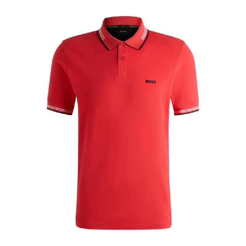 Men's Shirts with Hidden PocketsStretch-cotton slim-fit polo shirt with branding