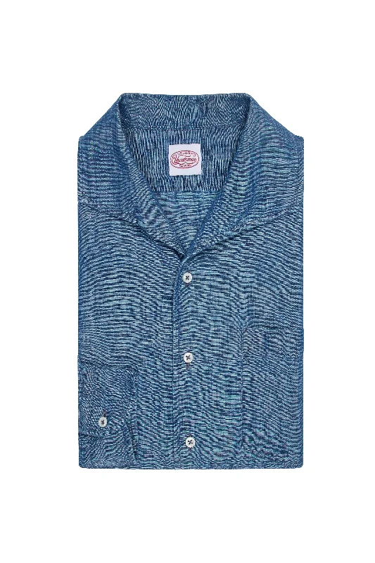 Men's Graphic Print T-Shirts for a Statement LookLight Blue Riviera Collar Single Cuff Shirt Men's Graphic Print T-Shirts for a Statement LookLight Blue Riviera Collar Single Cuff Shirt