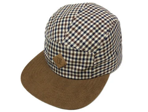 Sun-Protective Beach HatsTrue Grown Man Plaid Camp Cap Tan