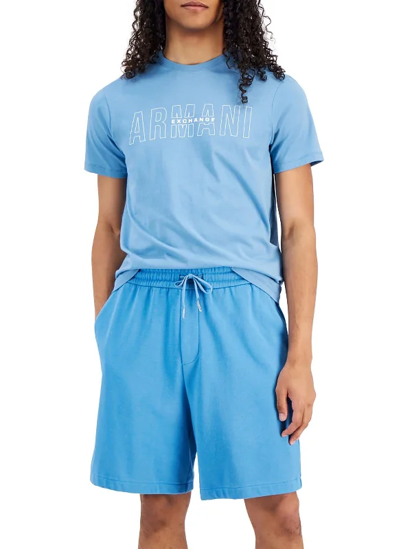 Cozy and Warm Men's Flannel ShortsMens Drawstring Above Knee Flat Front