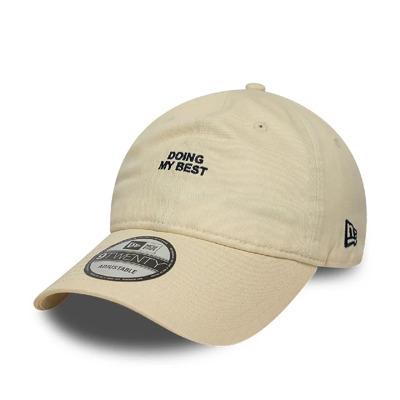 Adjustable Sun HatsNew Era Doing My Best Slogan Light Beige 9TWENTY Adjustable Cap