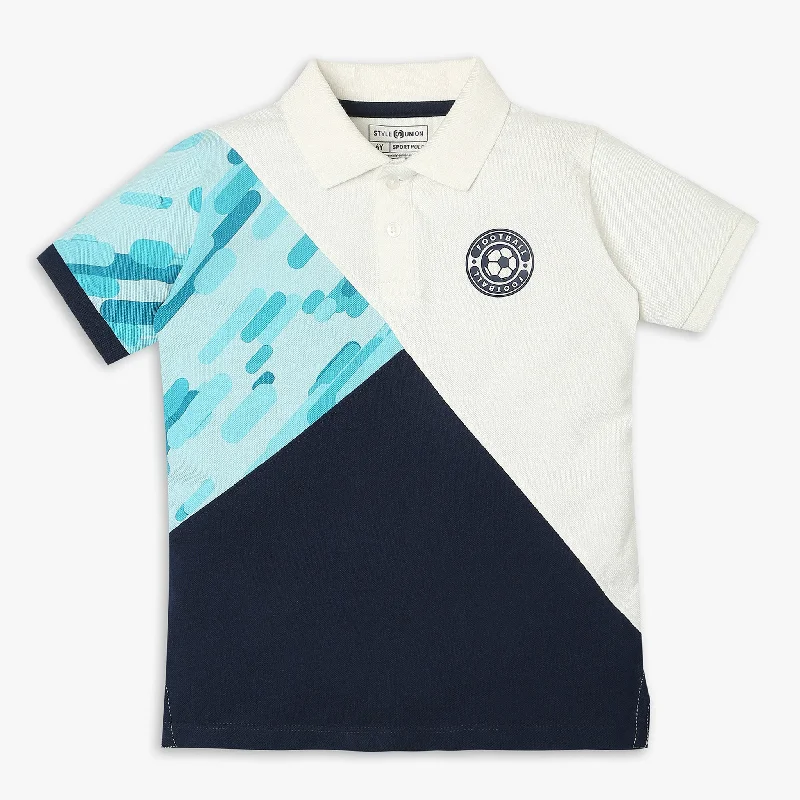 Men's Shirts with Full PlacketsBoys Regular Fit Cut and Sew Polo T-Shirt