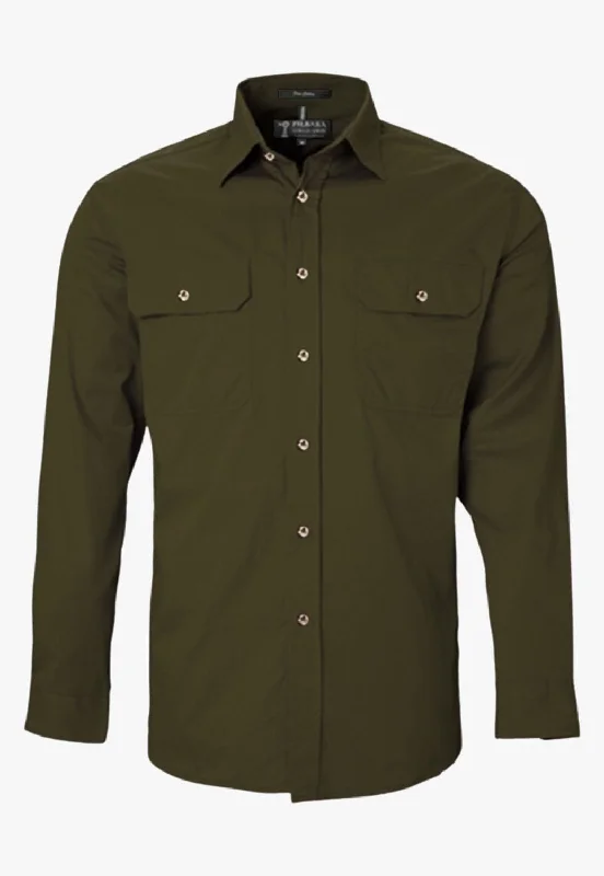 Men's Long-Sleeve Shirts for Year-Round WearPilbara Mens Open Front Shirt RM500BT
