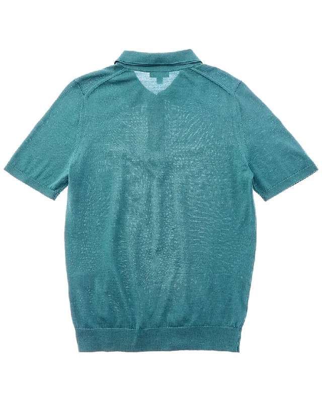 Men's Shirts with Embellished HemlinesReiss Maxwell Merino Wool 1/2-Zip Polo Shirt