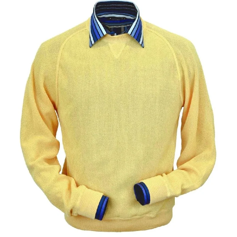 Layered Men's Vest SweatersBaby Alpaca 'Links Stitch' Sweatshirt-Style Crew Neck Sweater in Yellow by Peru Unlimited Layered Men's Vest SweatersBaby Alpaca 'Links Stitch' Sweatshirt-Style Crew Neck Sweater in Yellow by Peru Unlimited