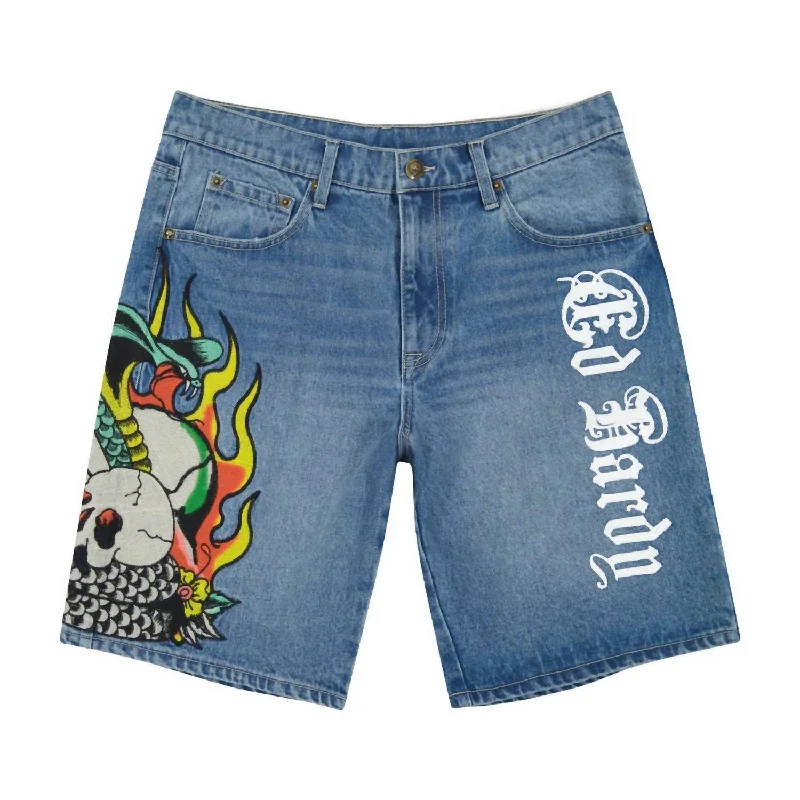 Men's Durable Cargo Shorts for WorkMen's Fire Cobra Skater Short In 2K Wash