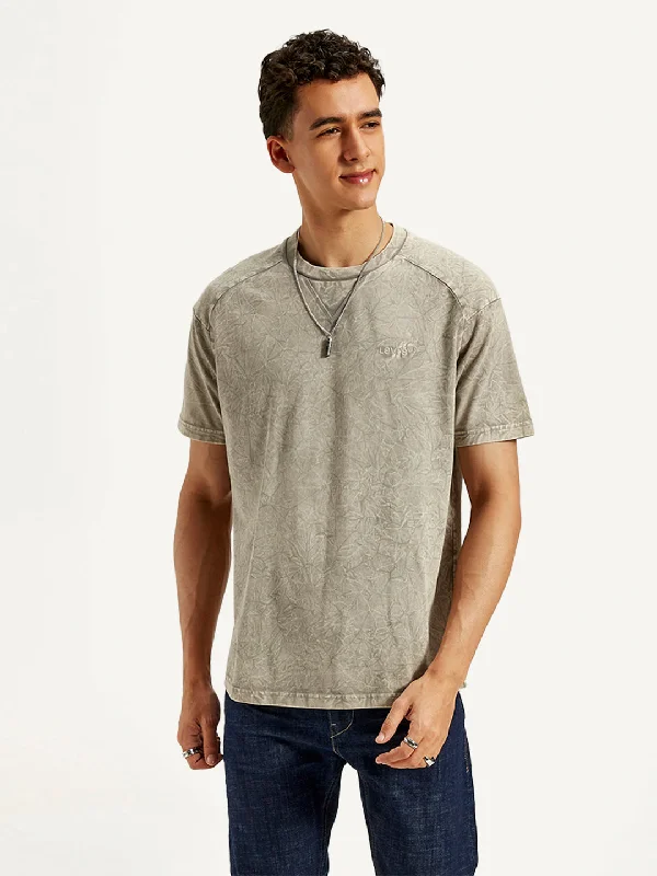 Men's Shirts with TiesMen's Washed Crew Neck T-Shirt