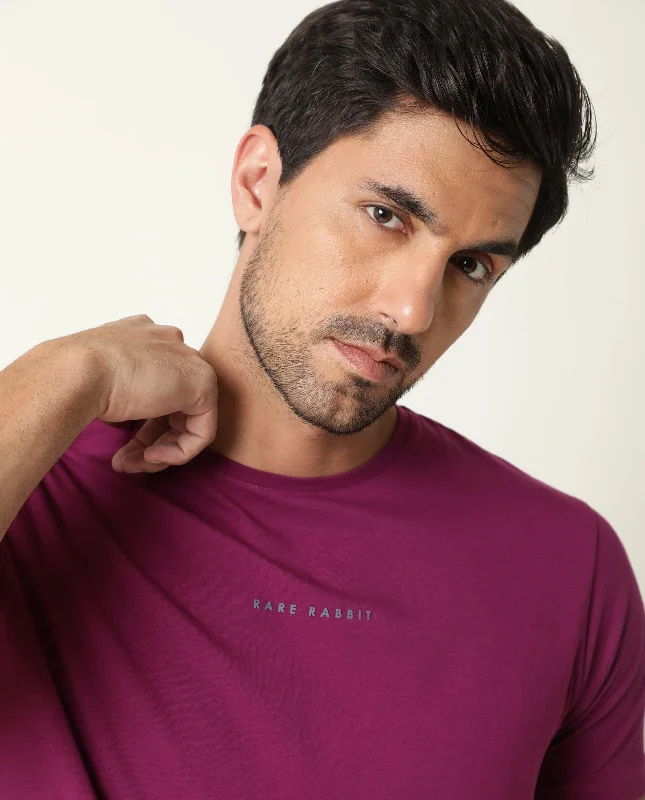 Men's Shirts with Adjustable HemlinesRare Rabbit Men's Rabbi Dark Pink Cotton Lycra Fabric Crew Neck Half Sleeves Regular Fit Rare Branding Solid T-Shirt Men's Shirts with Adjustable HemlinesRare Rabbit Men's Rabbi Dark Pink Cotton Lycra Fabric Crew Neck Half Sleeves Regular Fit Rare Branding Solid T-Shirt
