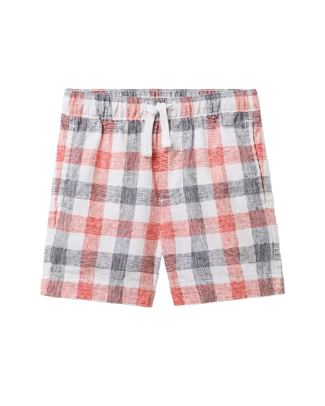 Fashionable Men's Patterned ShortsJanie and Jack Gingham Linen-Cotton Pull-On Short