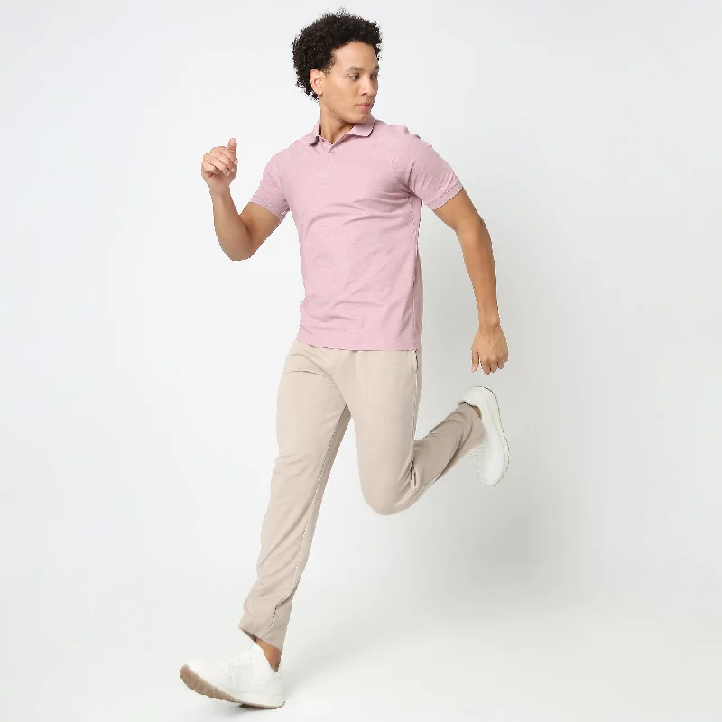 Men's Shirts with Mock NecksRegular Fit Solid Polo T-Shirt