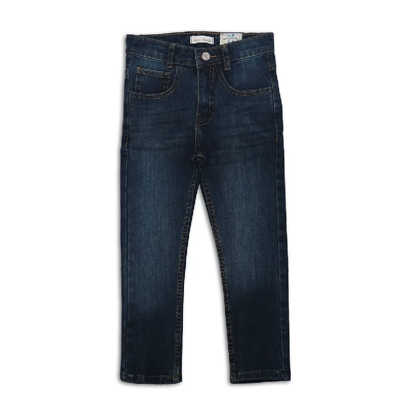 High-Waisted Men's JeansDark Blue Slim Fit Jeans