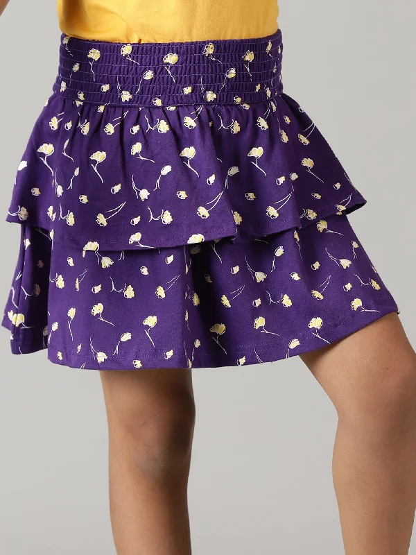 Men's Relaxed-Fit Casual ShortsGirls Knit AOP Printed Layerd Skirt