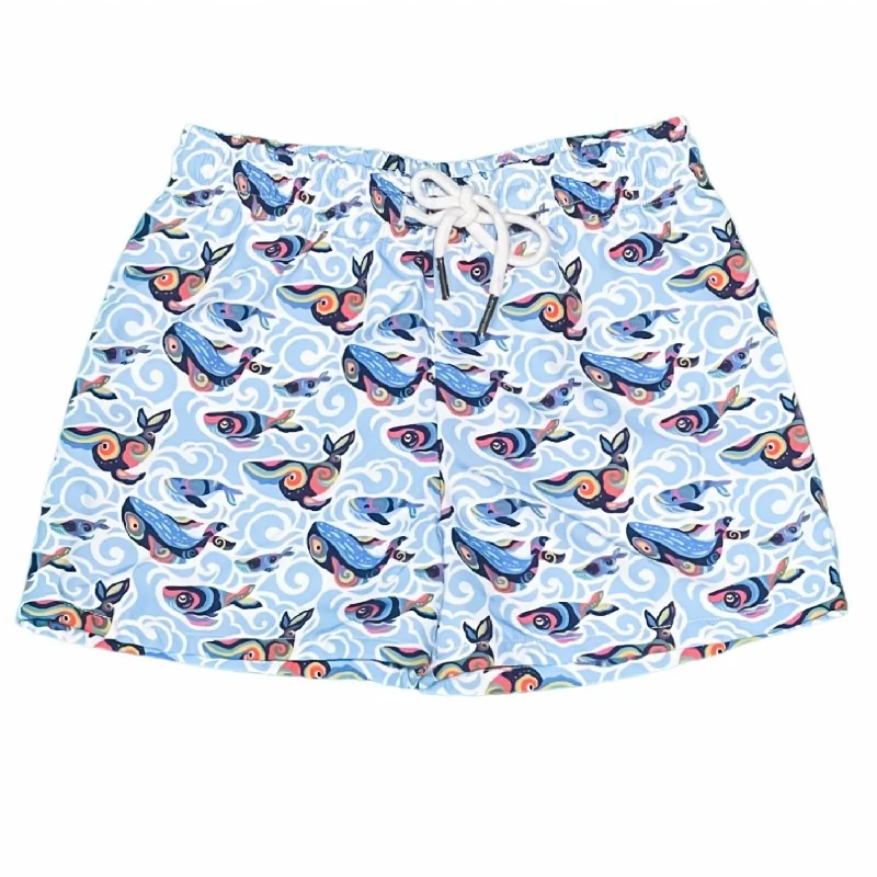 Practical Men's Heavy-Duty Cargo ShortsSaint Simons Shorties In Happy Whales