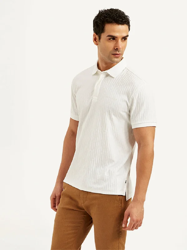 Men's Shirts with Full PlacketsMen's Textured Slim Fit Polo T-Shirt