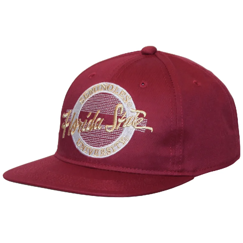 Beach Sun HatsThe Game Vault Florida State Circle Design Snap Back Cap - Garnet