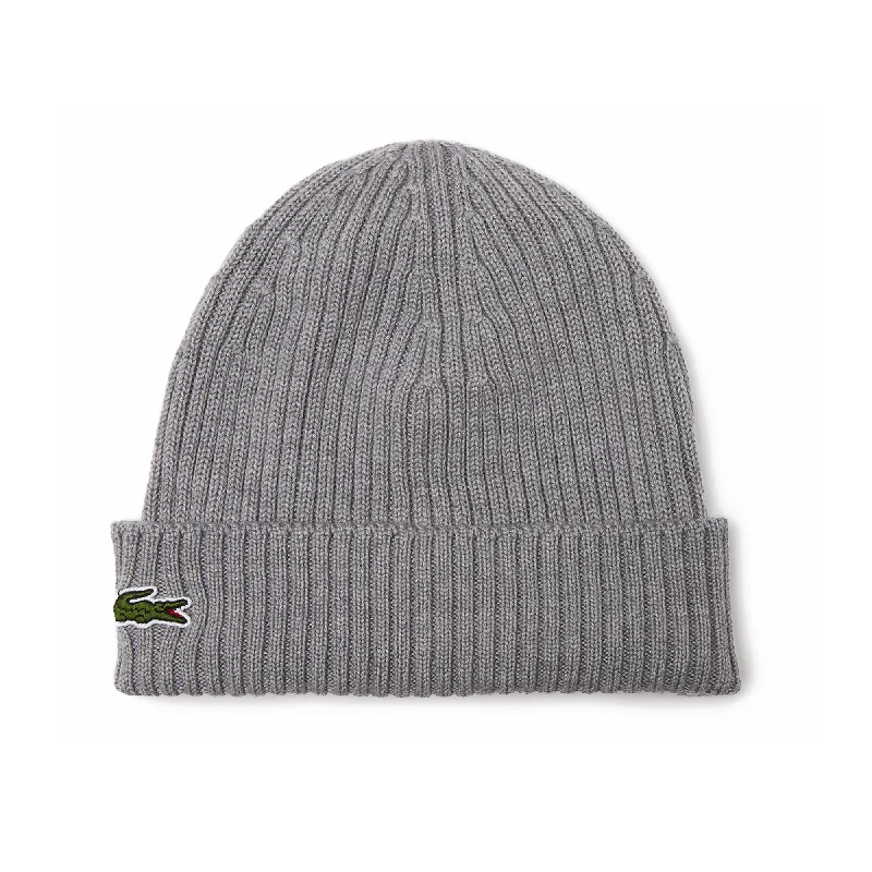 Best Casual HatsLacoste RB0001 Knitted Wool Beanie - Heather Agate
