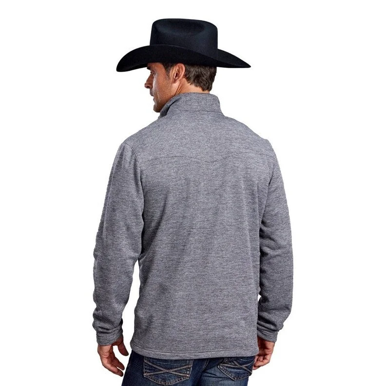 Men's Sweaters with Elastic CuffsStetson Western Sweater Mens Honeycomb Gray