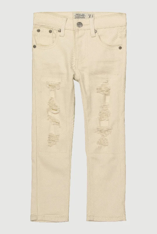 Fashionable Men's JeansLittle Boys Patch and Repair Distressed Skinny Jeans