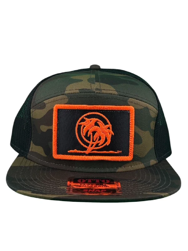 Retro Fedora Caps"Palm Patch" 7 Panel Unisex Adjustable Hat