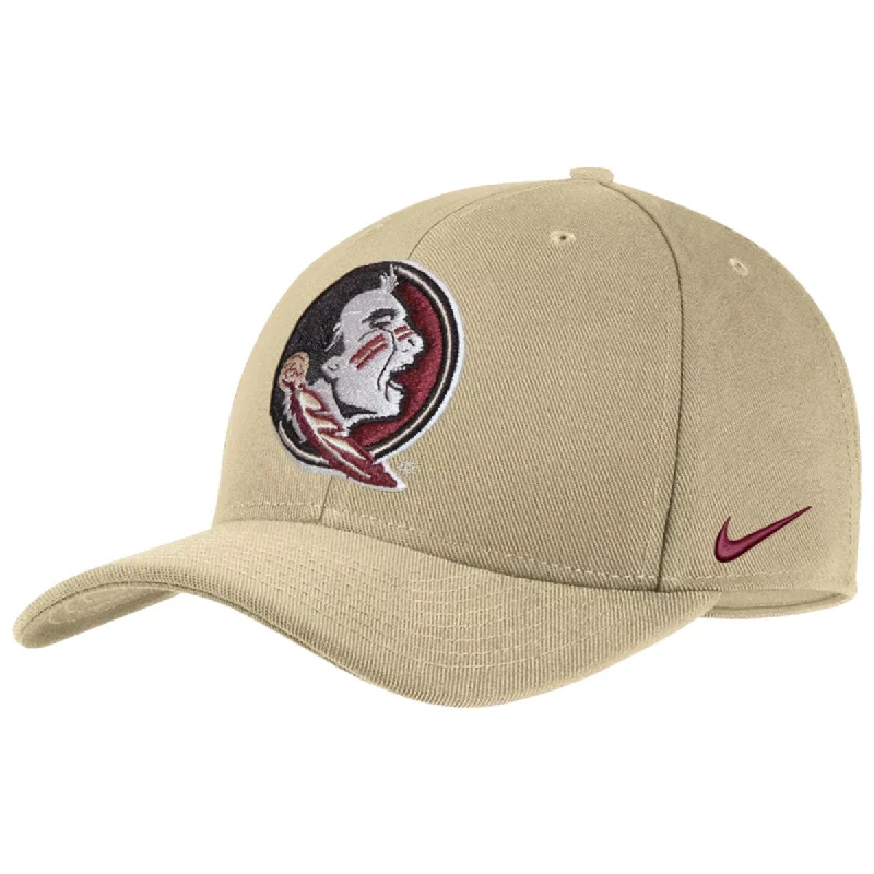 Cheap Winter HatsNike Seminole Logo C99 Swoosh Flex Cap - Vegas Gold