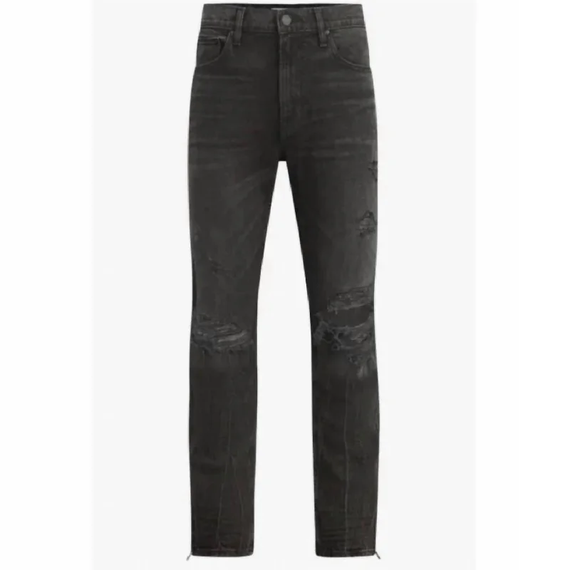 Men's Jeans with a Distressed LookMen's Walker Ripped Kicked Flare Bootcut Jeans In Destructed Black