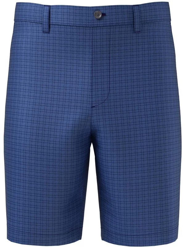 Breathable Men's Exercise ShortsMens Glen Plaid Polyester Flat Front