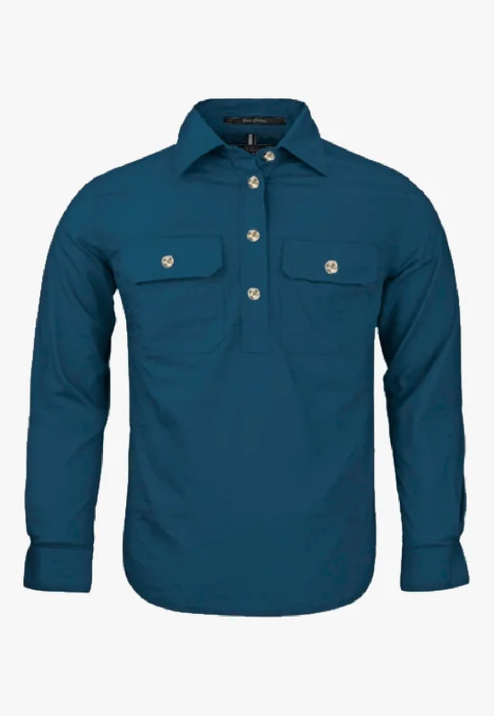 Layered Men's Henley ShirtsPilbara Kids Closed Front Work Shirt RM400CF