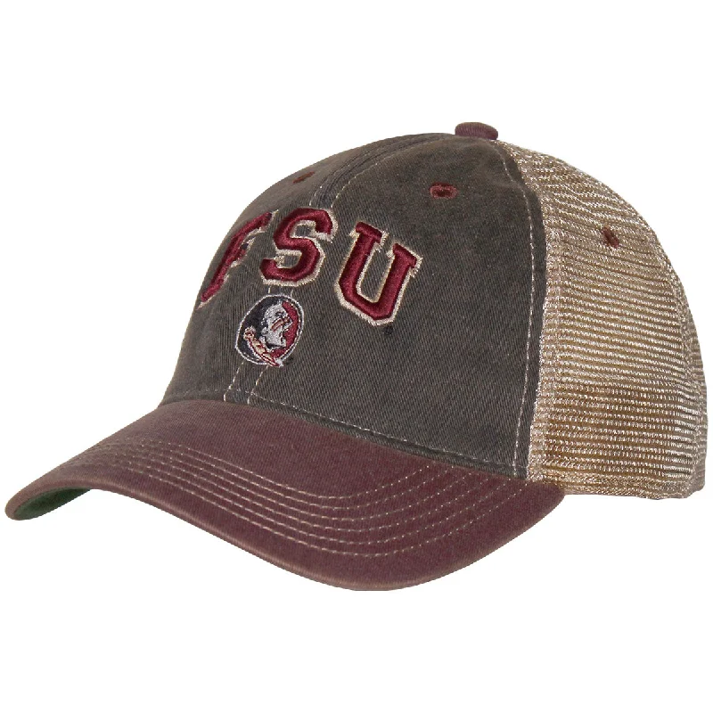 Best Casual HatsLegacy FSU Seminole Logo Adjustable Trucker Cap - Black/Garnet