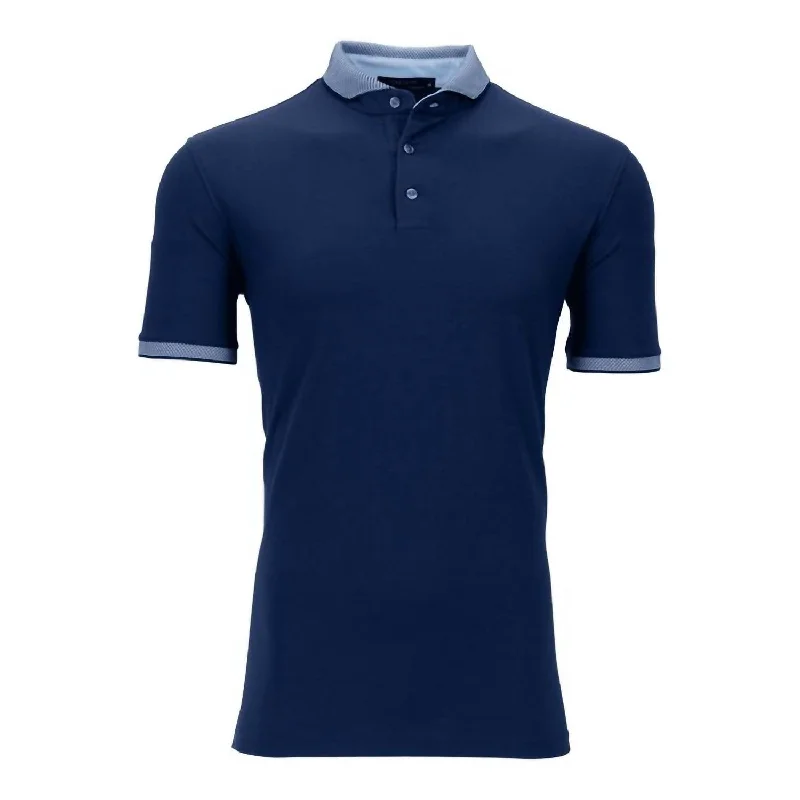 Men's Shirts with High NecksMen's Cherokee Polo Shirt In Maltese Blue