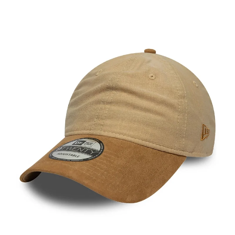 Embroidered Bucket HatsNew Era Chambray Light Beige 9TWENTY Adjustable Cap