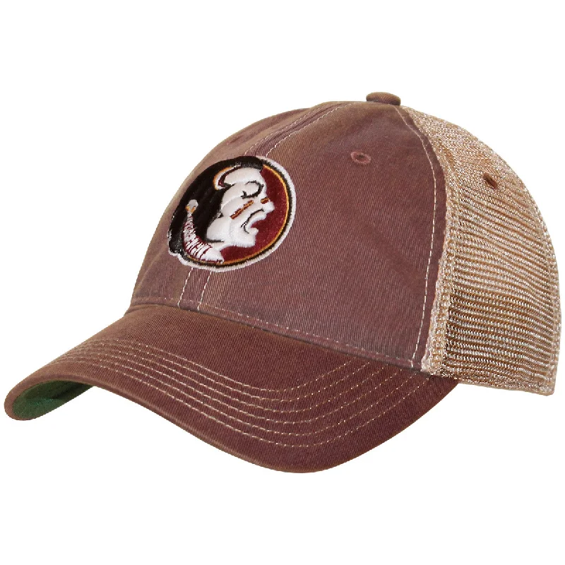 Retro Baseball CapsLegacy Vault Seminole Adjustable Low Profile Trucker Cap - Garnet Retro Baseball CapsLegacy Vault Seminole Adjustable Low Profile Trucker Cap - Garnet