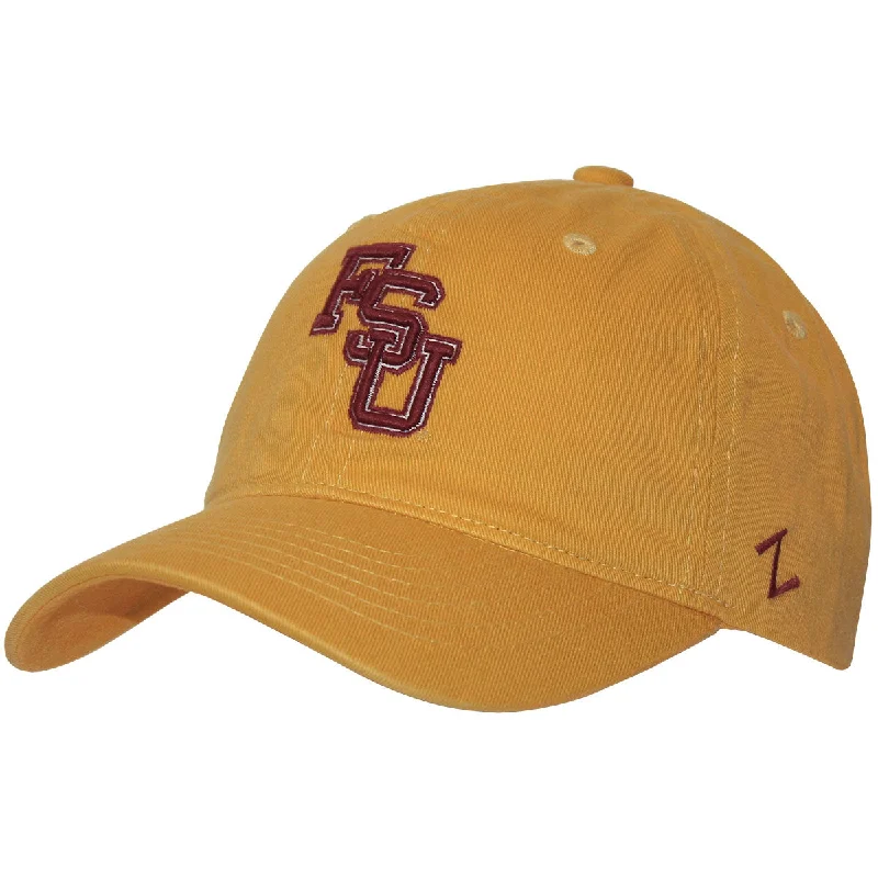 Women's Bucket HatsZephyr Vault Stacked FSU Adjustable Twill Cap - Gold