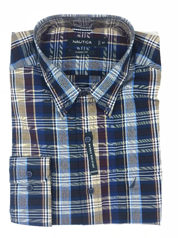 Layered Men's Henley ShirtsNautica Big and Tall Sport Shirt Long Sleeve - M73C65