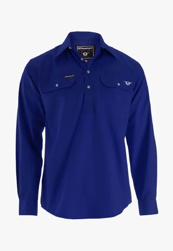 Men's Geometric Print Shirts for a Modern TwistBullzye Mens Half Placket Long Sleeve Work Shirt Men's Geometric Print Shirts for a Modern TwistBullzye Mens Half Placket Long Sleeve Work Shirt