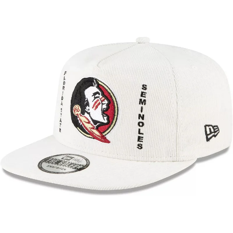 Waterproof Fishing HatsNew Era Seminole Logo/Seminoles Flat Ball Snap Back - White
