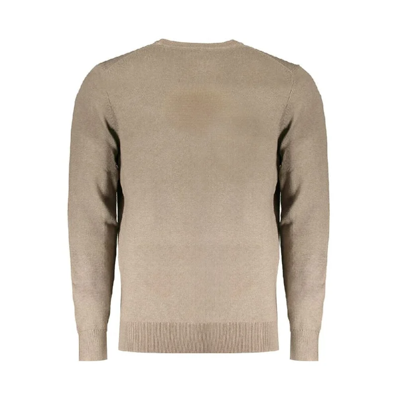 Men's Sweaters with High-Low HemlinesNorway 1963 Brown Wool Men Men's Sweater